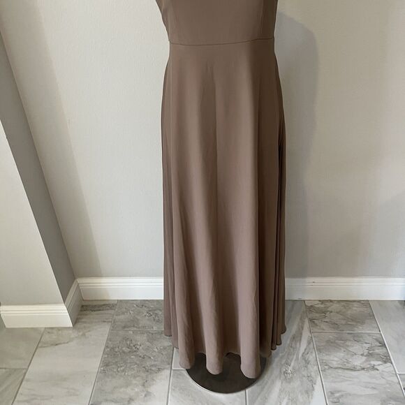 Show Me Your MuMu Faith Maxi Dress in Dune Chiffon size L Bridesmaid, Elegant - Picture 7 of 10